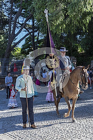 Religious procession â€Romeriaâ€ Ronda Spain Editorial Stock Photo